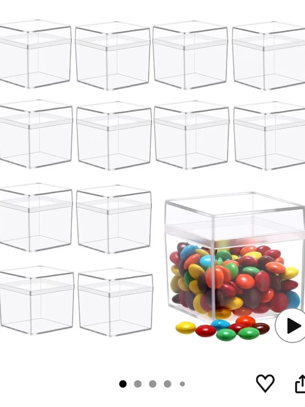 Clear Acrylic 24 piece Storage containers 2”x2”x2”